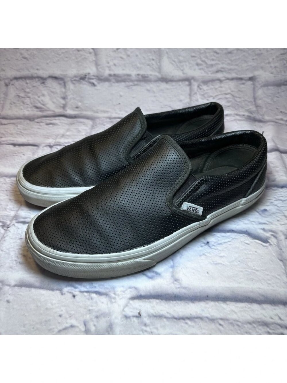 Vans Leather Shoes Slip-ons Unisex 6 Mens 7.5 Womens Skateboard‎ #721278